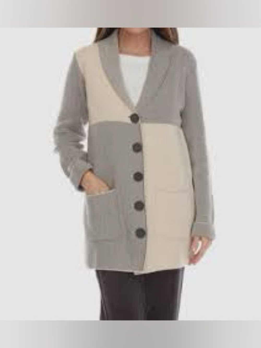 NEON BUDDHA, the grey / cream cardigan!